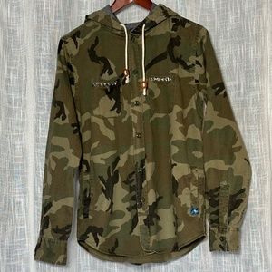 💥Modern Amusement Men's Camo Hoodie Shirt Jacket SZ S